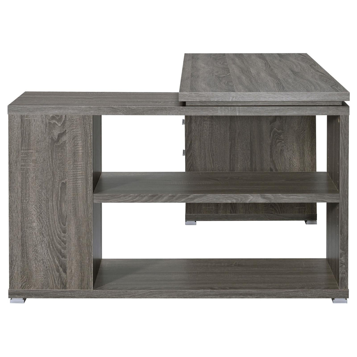 Yvette Weathered Gray L-shape Office Desk