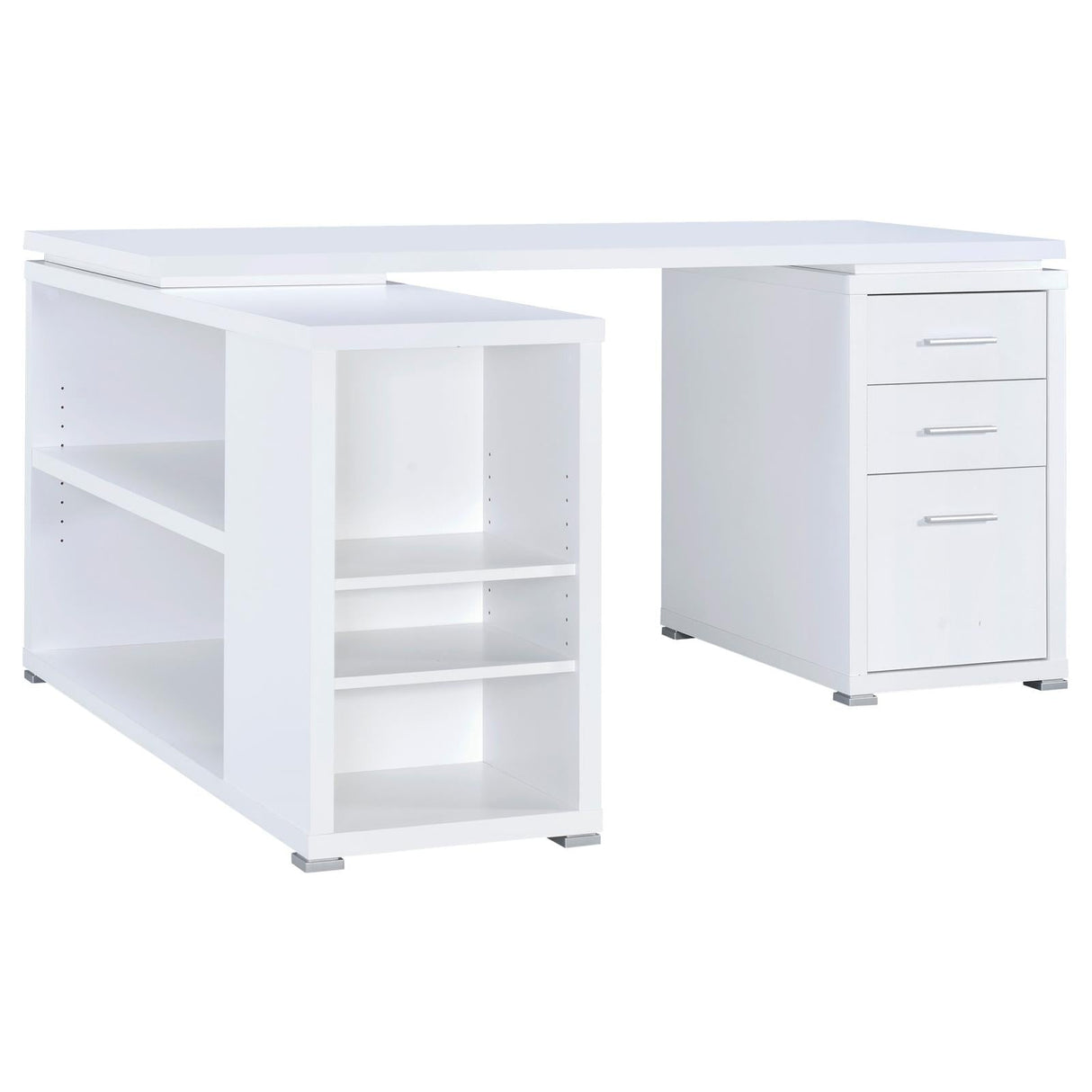 Yvette White L-shape Office Desk