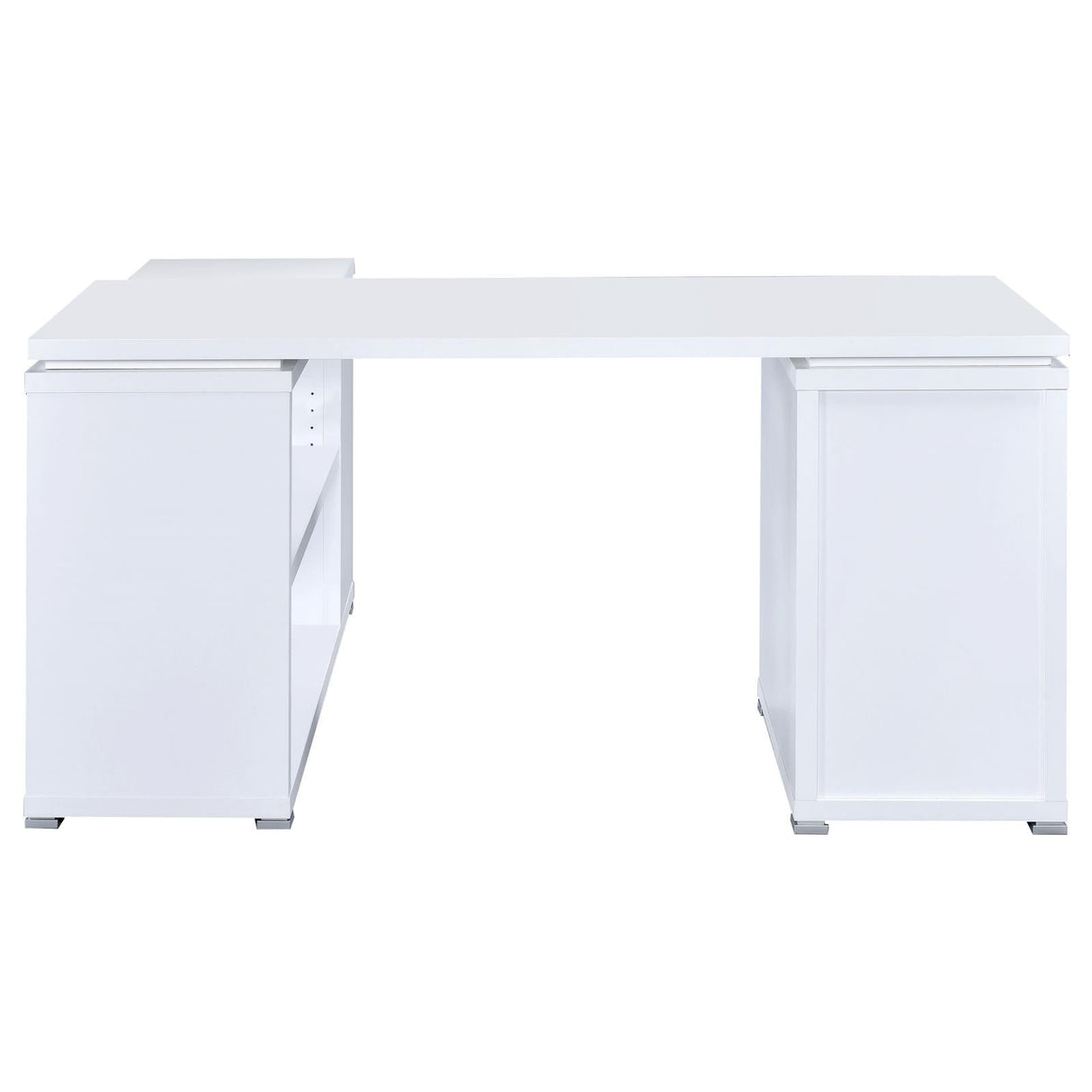 Yvette White L-shape Office Desk