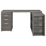 Yvette Weathered Gray L-shape Office Desk by Coaster at Eve Furniture