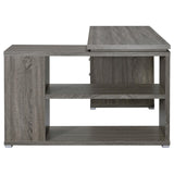 Yvette Weathered Gray L-shape Office Desk by Coaster at Eve Furniture
