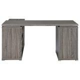 Yvette Weathered Gray L-shape Office Desk by Coaster at Eve Furniture