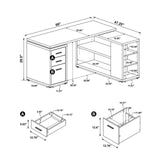 Yvette White L-shape Office Desk by Coaster at Eve Furniture