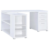 Yvette White L-shape Office Desk by Coaster at Eve Furniture