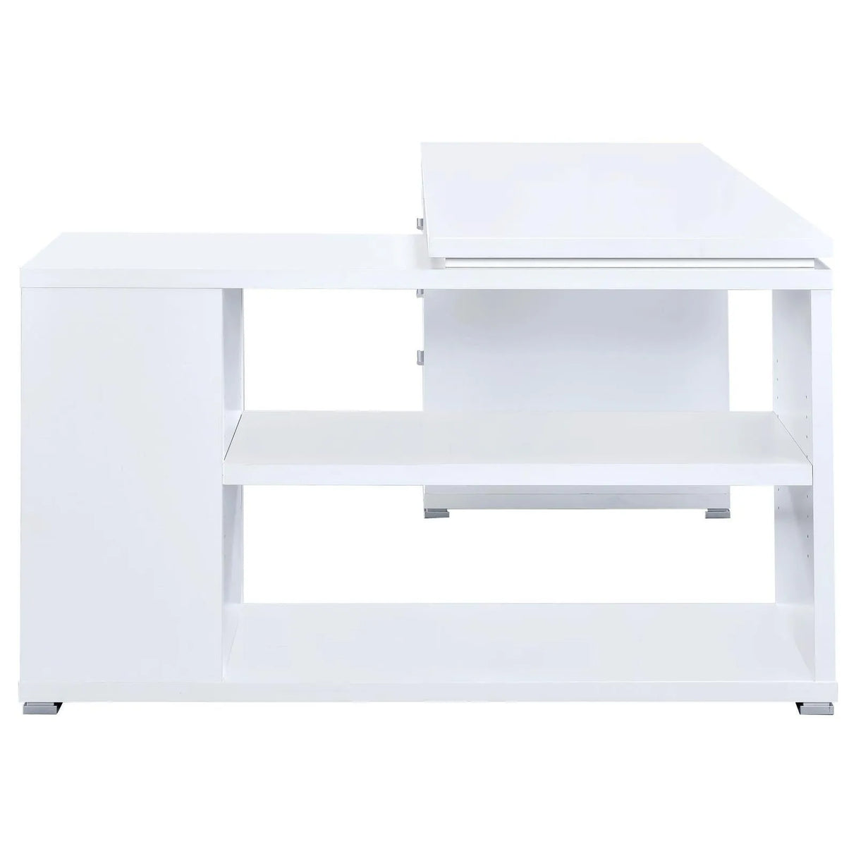 Yvette White L-shape Office Desk by Coaster at Eve Furniture
