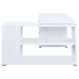 Yvette White L-shape Office Desk by Coaster at Eve Furniture