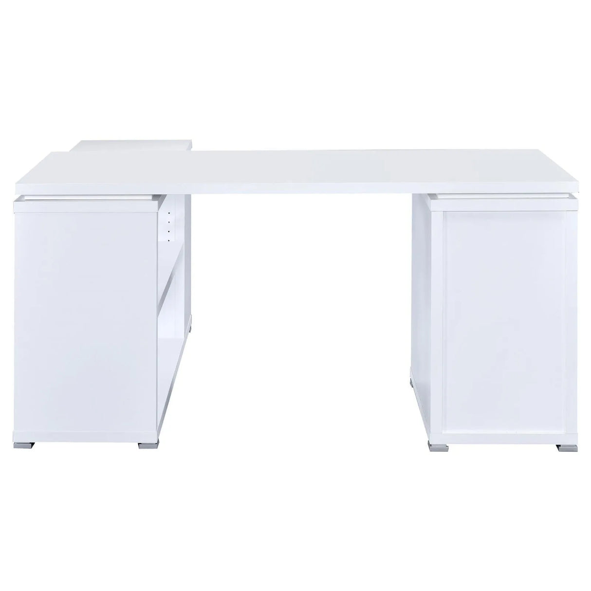 Yvette White L-shape Office Desk by Coaster at Eve Furniture