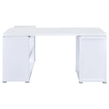 Yvette White L-shape Office Desk by Coaster at Eve Furniture