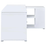 Yvette White L-shape Office Desk by Coaster at Eve Furniture