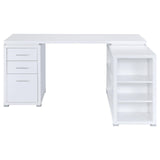 Yvette White L-shape Office Desk by Coaster at Eve Furniture