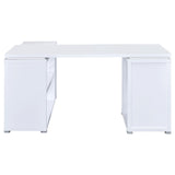 Yvette White L-shape Office Desk by Coaster at Eve Furniture