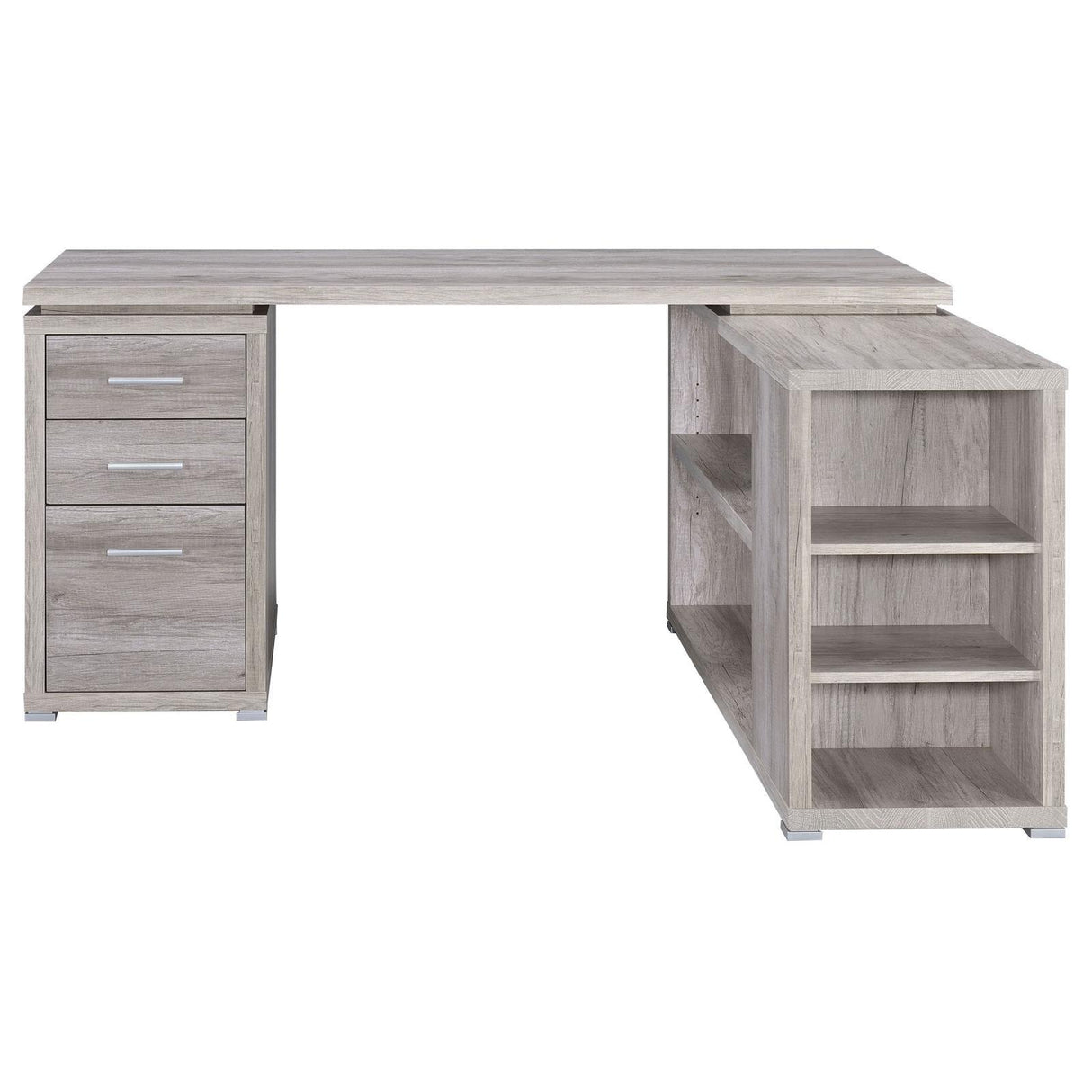 Yvette Gray Driftwood L-shape Office Desk by Coaster at Eve Furniture