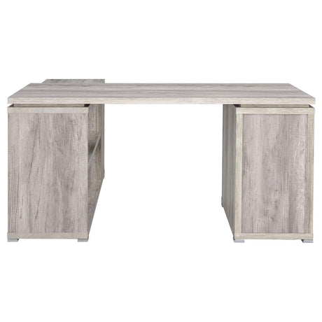 Yvette Gray Driftwood L-shape Office Desk by Coaster at Eve Furniture