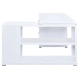 Yvette White L-shape Office Desk by Coaster at Eve Furniture