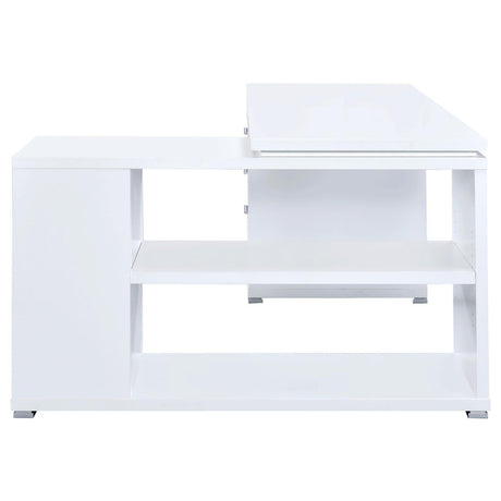 Yvette White L-shape Office Desk by Coaster at Eve Furniture