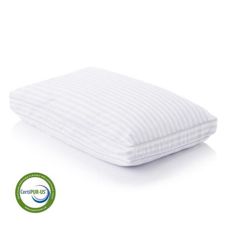Z Convolution Gelled White Queen Mid Loft Microfiber Pillow by Malouf at Eve Furniture