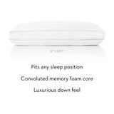 Z Convolution Gelled White Queen Mid Loft Microfiber Pillow by Malouf at Eve Furniture