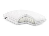 Z Convolution Gelled White Queen Mid Loft Microfiber Pillow by Malouf at Eve Furniture