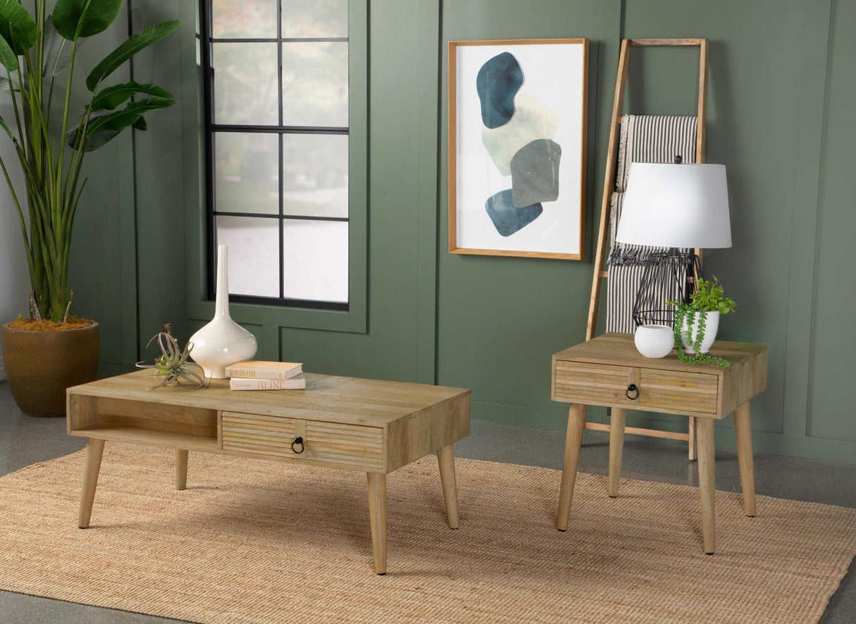 Zabel Square 1-Drawer End Table Natural