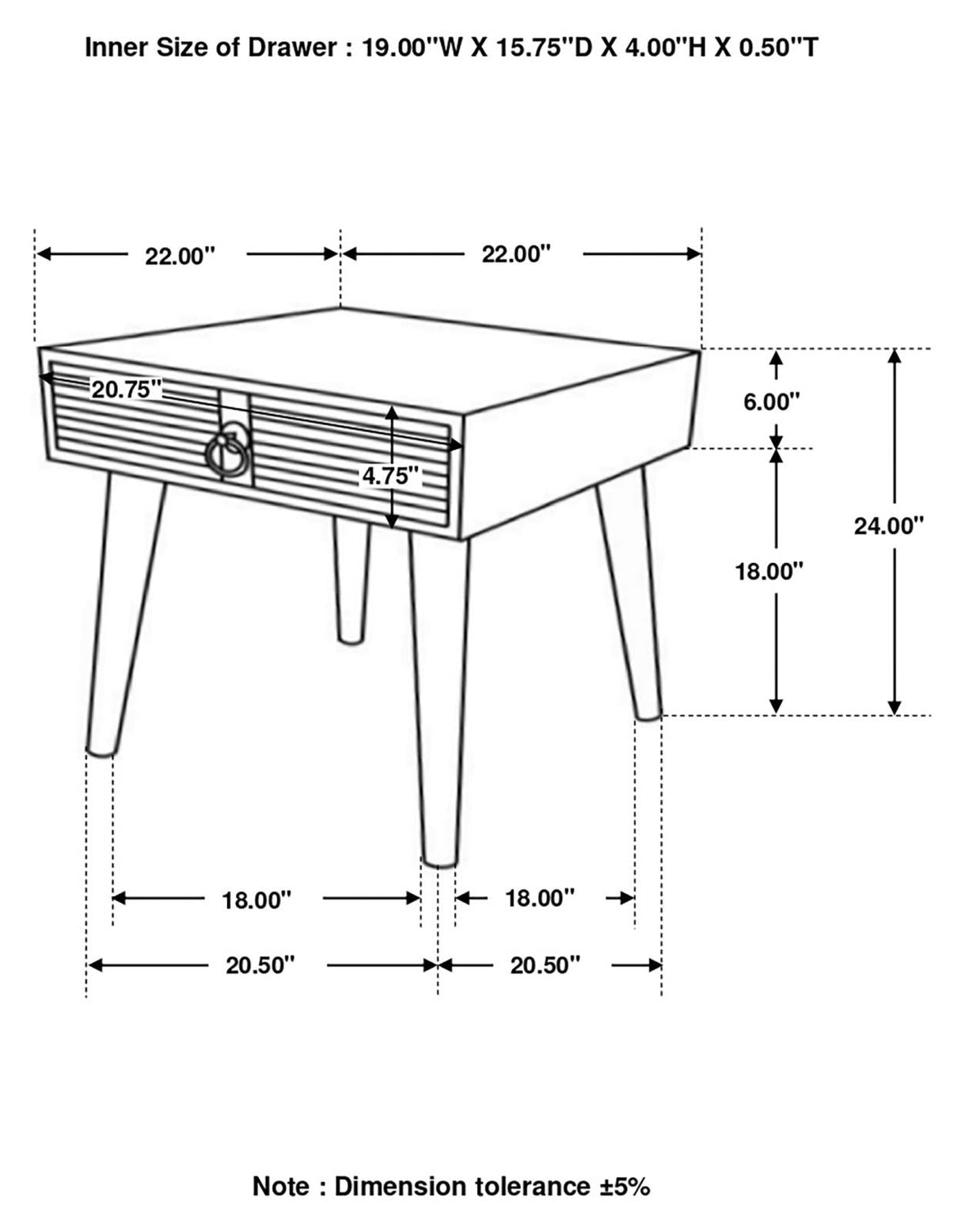 Zabel Square 1-Drawer End Table Natural