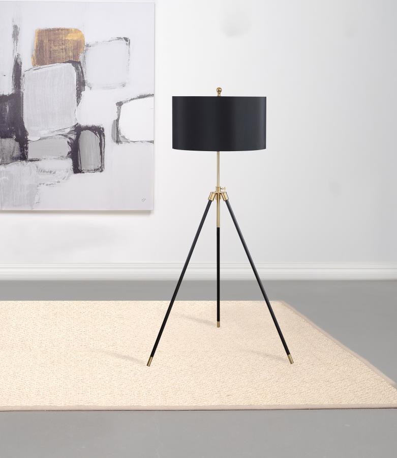 Zabka Black/Gold Tripod Floor Lamp by Coaster at Eve Furniture