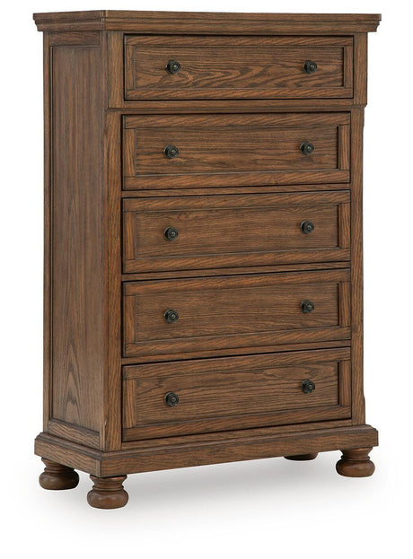 Zackaryn Warm Brown Chest of Drawers by Ashley at Eve Furniture