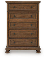 Zackaryn Warm Brown Chest of Drawers by Ashley at Eve Furniture