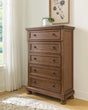 Zackaryn Warm Brown Chest of Drawers by Ashley at Eve Furniture