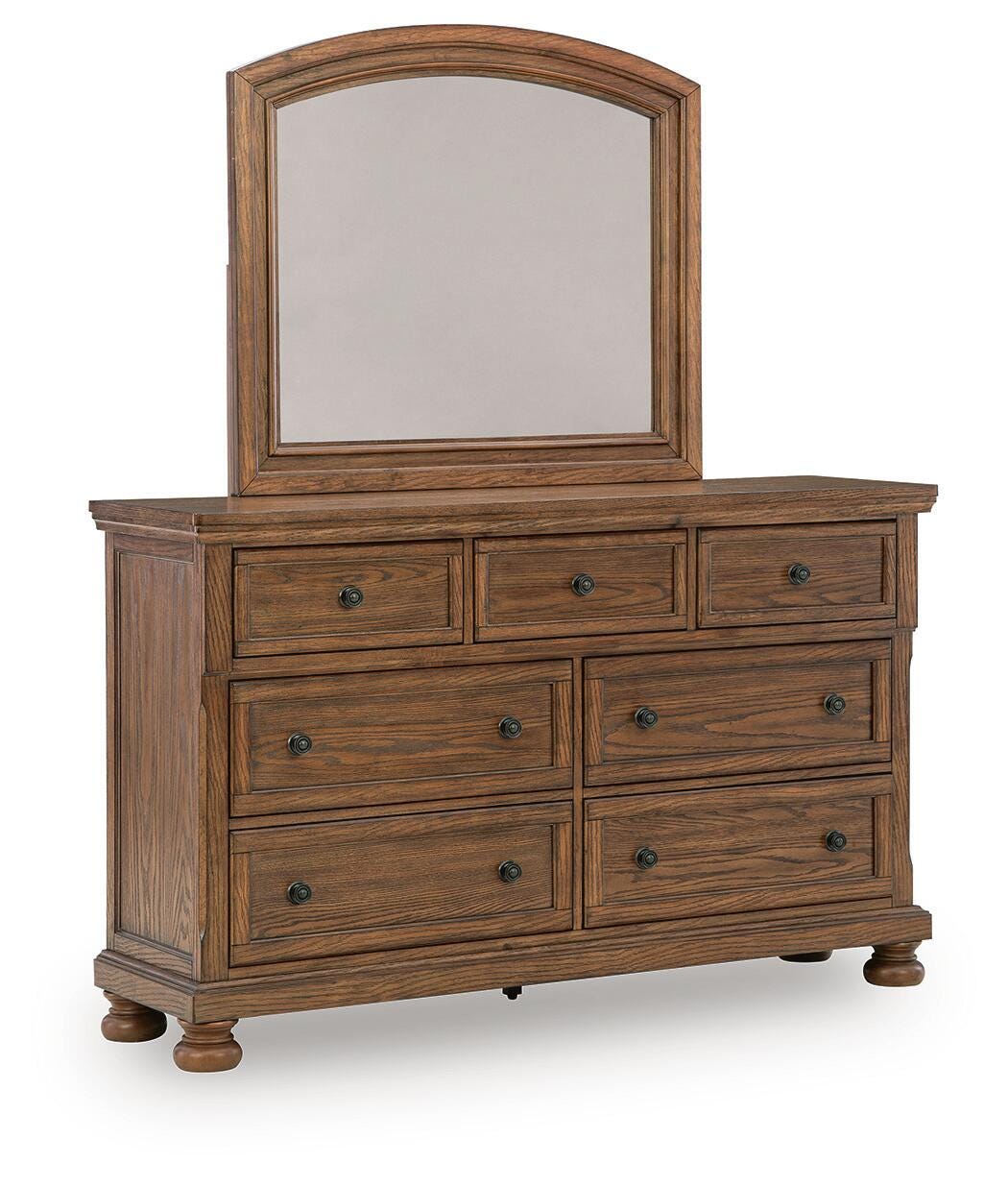 Zackaryn Warm Brown Dresser and Mirror by Ashley at Eve Furniture