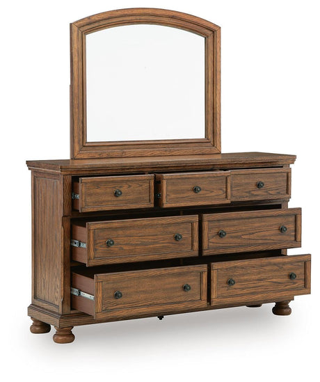 Zackaryn Warm Brown Dresser and Mirror by Ashley at Eve Furniture