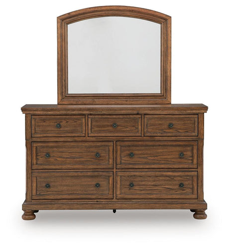 Zackaryn Warm Brown Dresser and Mirror by Ashley at Eve Furniture