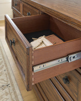 Zackaryn Warm Brown Dresser and Mirror by Ashley at Eve Furniture
