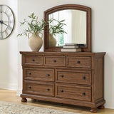Zackaryn Warm Brown Dresser and Mirror by Ashley at Eve Furniture
