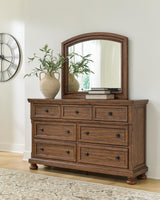 Zackaryn Warm Brown Dresser and Mirror by Ashley at Eve Furniture