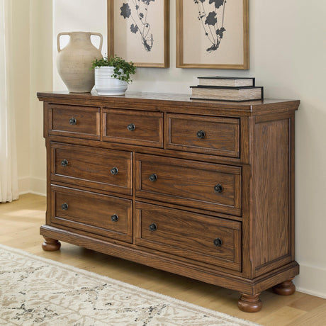 Zackaryn Warm Brown Dresser by Ashley at Eve Furniture