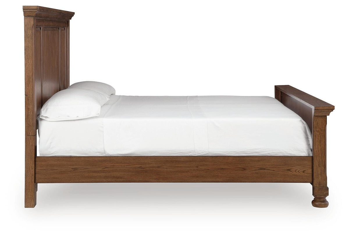 Zackaryn Warm Brown King Panel Bed by Ashley at Eve Furniture