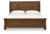 Zackaryn Warm Brown King Sleigh Storage Bed by Ashley at Eve Furniture