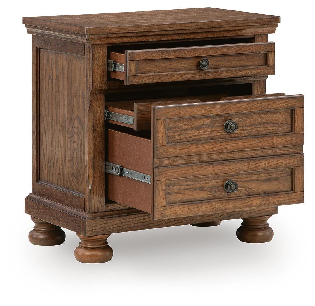Zackaryn Warm Brown Nightstand by Ashley at Eve Furniture