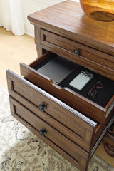 Zackaryn Warm Brown Nightstand by Ashley at Eve Furniture