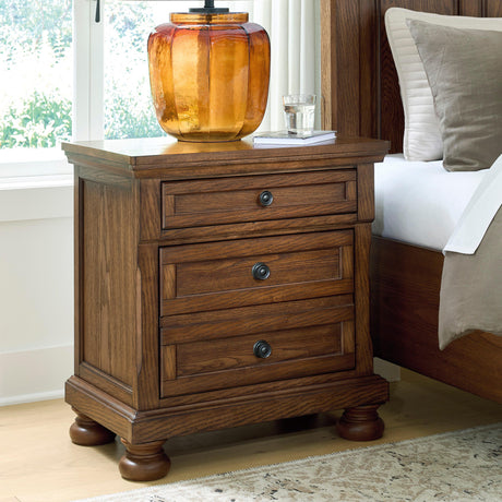 Zackaryn Warm Brown Nightstand by Ashley at Eve Furniture