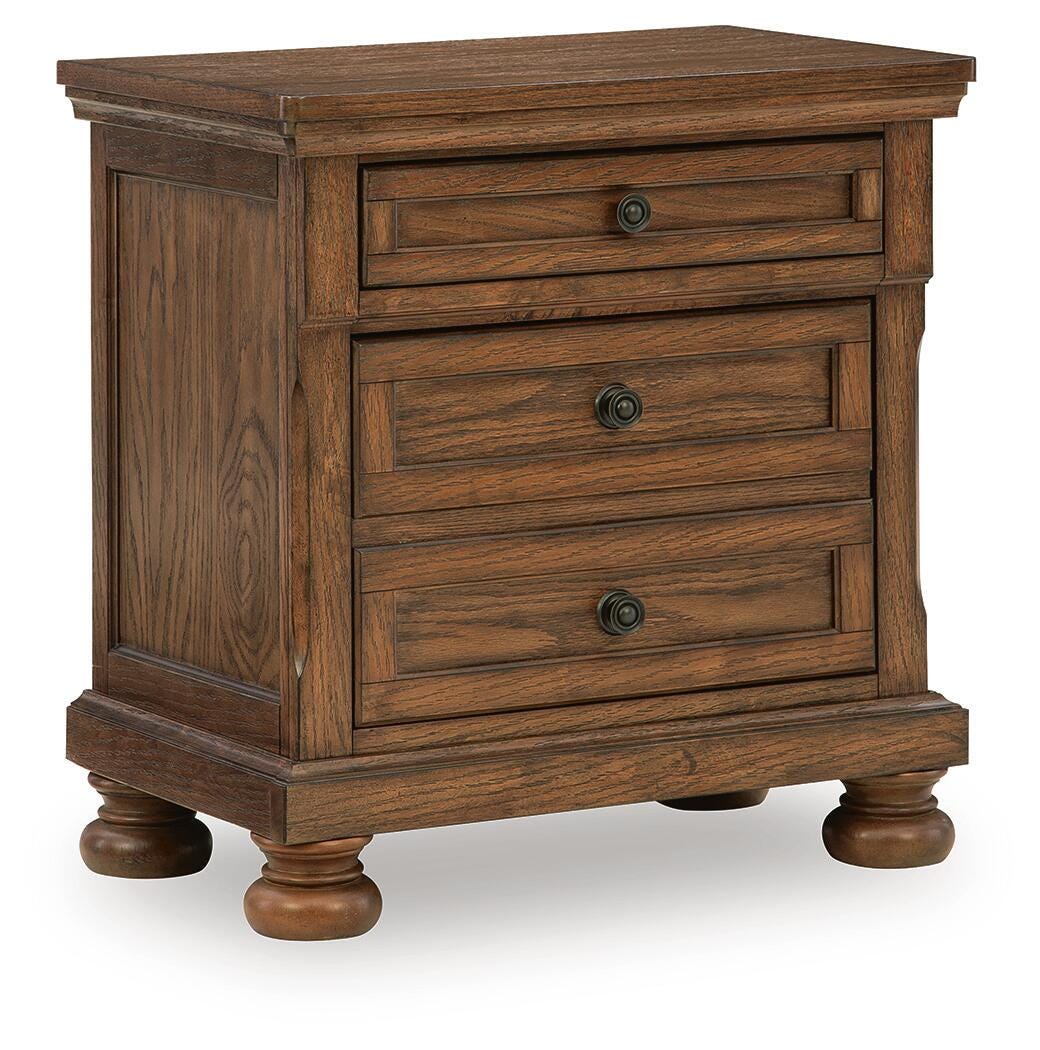 Zackaryn Warm Brown Nightstand by Ashley at Eve Furniture