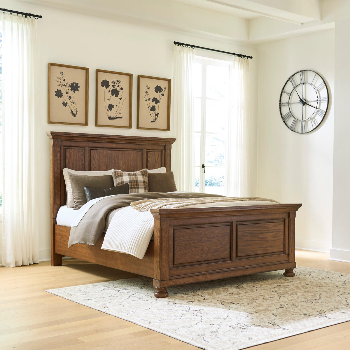 Zackaryn Warm Brown Queen Panel Bed by Ashley at Eve Furniture