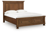 Zackaryn Warm Brown Queen Panel Storage Bed by Ashley at Eve Furniture