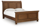 Zackaryn Warm Brown Queen Sleigh Bed by Ashley at Eve Furniture