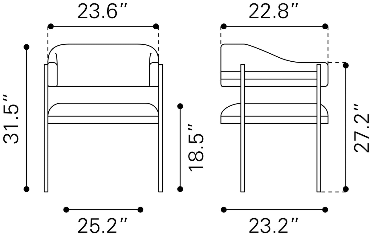 Zadar Dining Chair Misty Gray by Zuomod at Eve Furniture