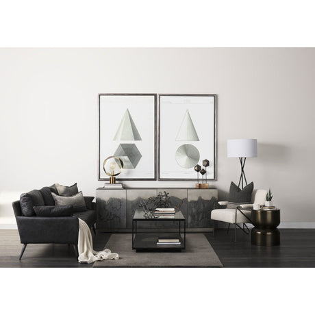 Zadie Light Gray and Dark Gray Fabric Color Blocked Decorative Pillow Cover by Mercana at Eve Furniture