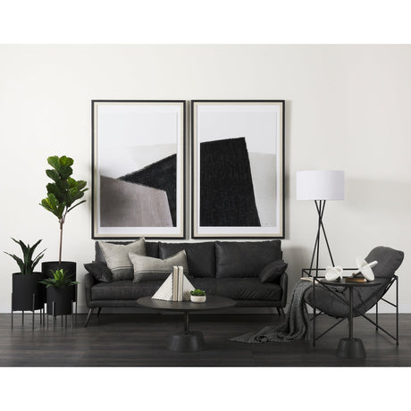 Zadie Light Gray and Dark Gray Fabric Color Blocked Decorative Pillow Cover by Mercana at Eve Furniture