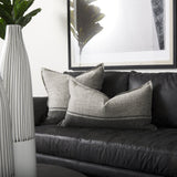 Zadie Light Gray and Dark Gray Fabric Color Blocked Decorative Pillow Cover by Mercana at Eve Furniture