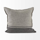 Zadie Light Gray and Dark Gray Fabric Color Blocked Decorative Pillow Cover by Mercana at Eve Furniture