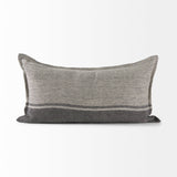Zadie Light Gray and Dark Gray Fabric Color Blocked Decorative Pillow Cover by Mercana at Eve Furniture